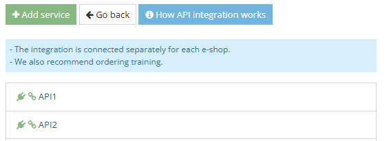 E-shop key in integration settings